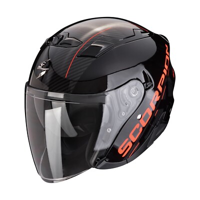 Scorpion EXO-230 QR Jethelm mit Visier und Sonnenblende schwarz rot M