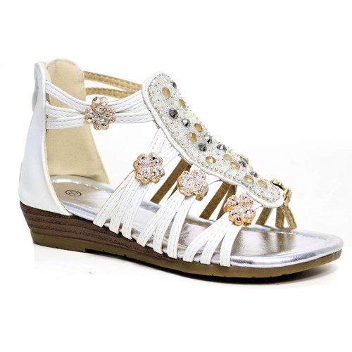 New Girls Fancy Wedge Spanish Sandals Summer Gladiator Beach Party Shoes Size - Picture 6 of 14