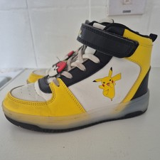 Pokemon Light Up Trainers High Top Toddler kids shoes Pikachu UK 10.5