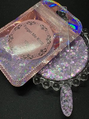 NAIL ART GLITZER NEU!! FORGET ME KNOT 10G HOLOGRAFISCHE TASCHE