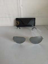 Ray-Ban Sunglasses 3025 Aviator Style Silver Frames 58/14-140 VGUC Made in Italy
