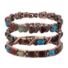 Women's Magnetic Therapy Energy Pure Copper Turquoise Gaussian Magnet Bracelet