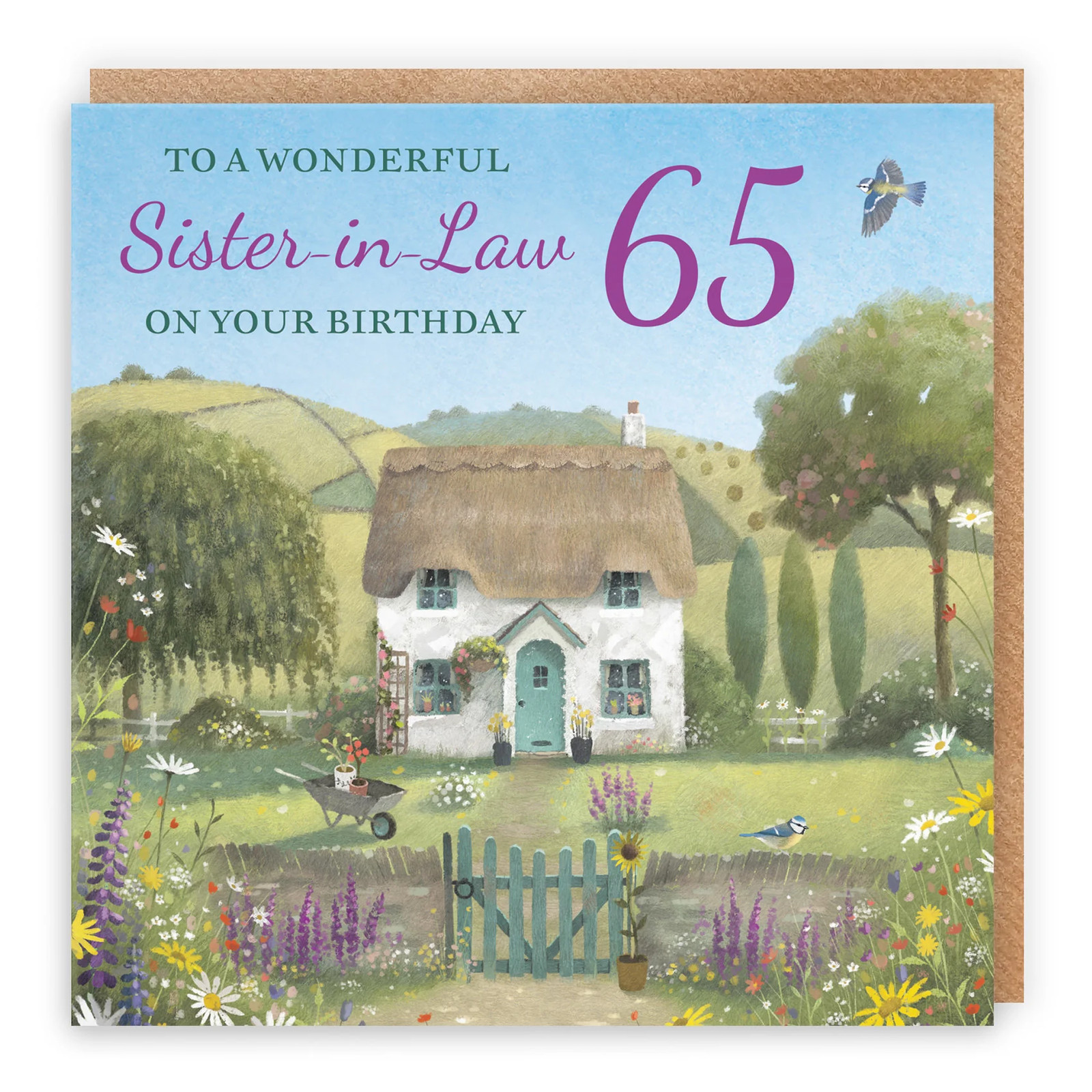65th Sister-in-Law Birthday Card Thatched Cottage Milo's Gallery