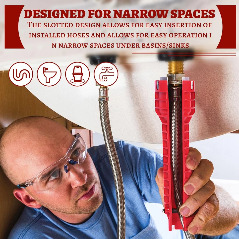 Chiave per rubinetto 14 in 1 strumento chiave per rubinetto chiave per lavabo - Immagine 3 di 4