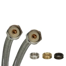Fluidmaster B4F24U Faucet Connector With Size Adaptors, Braided Stainless Ste...
