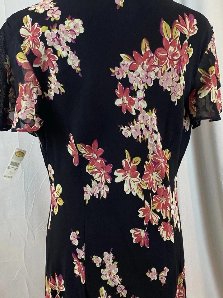 New Talbots Made Is USA Black Floral Dress Women’s Size 14 MSRP $148 - Image 4 of 4