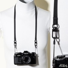 Black Nylon Camera Neck Strap 32" Handmade Quick Release  Street Photography