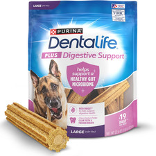 plus Digestive Support Dog Treats for Large Dogs 40 Lbs. and Up, Cleans Teeth, F