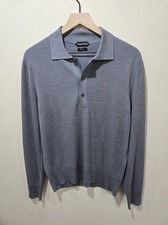 Tom Ford Silk Polo Sweater Light Blue IT 52 US Medium - Large EUC