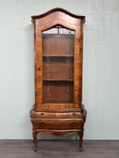 CREDENZA VETRINA PRIMI 900 IN NOCE LIBRERIA CRISTALLIERA IN STILE BAROCCO