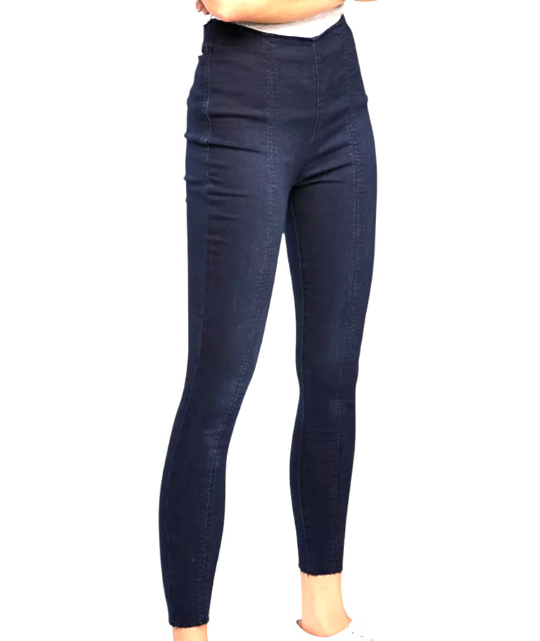FREE PEOPLE JEANS High Rise Skinny JEGGINGS PULL-ON No Pockets CENTER SEAMED 27