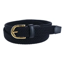 CTM Women's Elastic Braided Stretch Belt