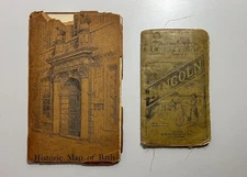 Vintage Maps Bacon’s Lincoln c. 1914 Cloth Backed & Historic Map Of Bath