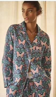 Printfresh + Anthropologie Butterfly Long-Sleeve Pajama Top Only NWT Size Small