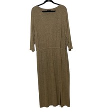 Lane Bryant Tan Long Sleeve Synched Waist Long Dress size 18/20