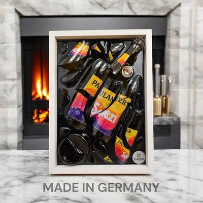 Paulaner Spezi Broken Bottle Art 3D Epoxy Wandbild Deko 20x30 Wall Hanging NEU