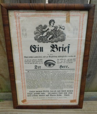 1783 German Deutsch Ein Brief Gott Christian Magdeburg Pa. Penn. Dutch Print