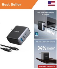 Anker Nano 100W MacBook Charger, 3-Port Fast Compact GaN USB Charger Block