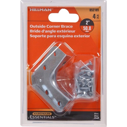 Hillman Outside Corner Brace Zinc (2" x 5/8") 852185