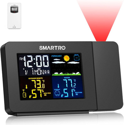 SC91 Wireless Projection Alarm Clock with Weather Station for Bedrooms
