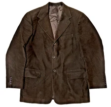 Banana Republic Velour Cotton 3 Button Sport Blazer Brown Jacket Mens Size 40R