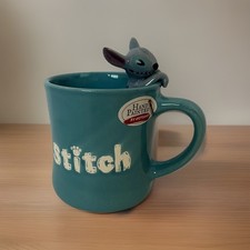 STITCH Disney Hand painted Blue Lilo Stitch Mug 3D Coffee Cup NEW