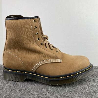 Dr Martens Rilla Men\'s Size 14 Lace Up Emboss Poly Combat Boots NIB SAVANNAH TAN 1460 Made in England Emboss Suede Lace Up Boots in Savannah  main image 3
