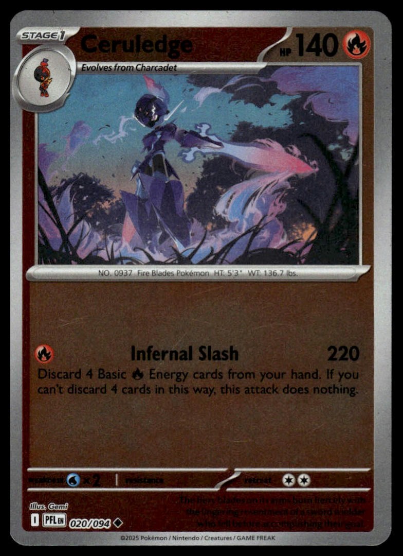 Ceruledge ME02: Phantasmal Flames #020/094 Reverse Holo NM