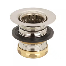 2-1/4 In. Junior Basket Style Bar Sink Strainer in Satin Nickel