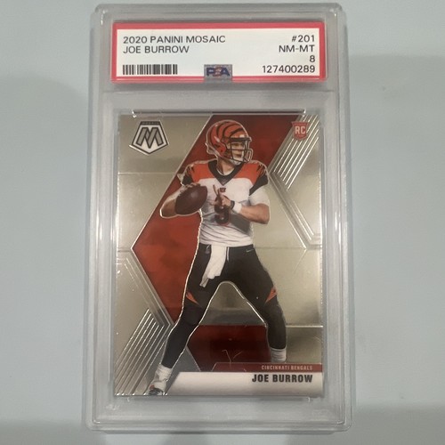 Panini 2020 Mosaic Rookies Joe Burrow RC #201 Cincinnati Bengals PSA 8