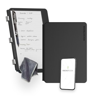 Rocketbook Pro 2.0 Reusable Notebook Spiral Bound With Erasable Gel Pen Black