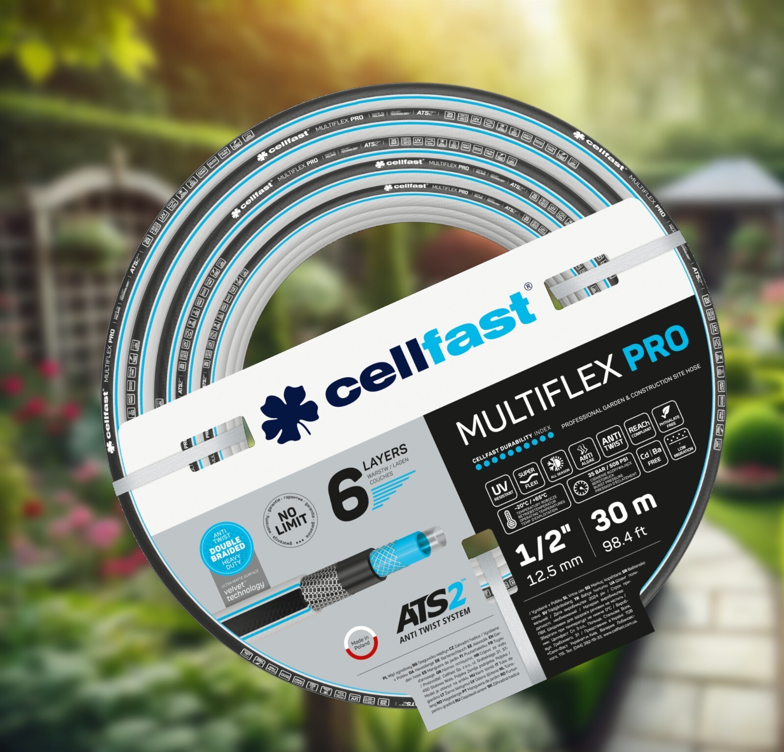 Tubo da giardino Cellfast MULTIFLEX PRO ATS2™ 1/2" 30 m, 6 strati