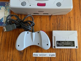 Sega Saturn white Japanese console system with box 2 games memory card US seller