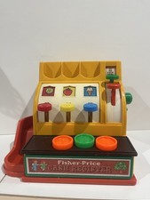 Vintage Fisher Price 1974 Cash Register w/Coins
