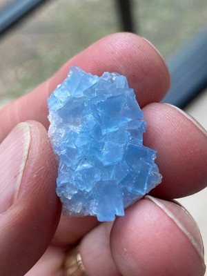 FLUORITE ''Blanchard Blue'' Thumbnail, vicinity BINGHAM New Mexico, Socorro County