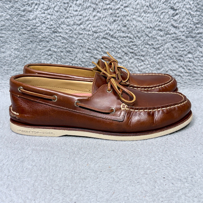 Sperry Gold Cup Authentic Original 2-Eye Mens Size 12 Boat Shoes Brown  Leather | eBay