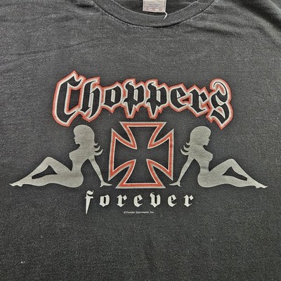 Choppers Forever Shirt Mens XL Black Biker Motorcycle Iron Cross