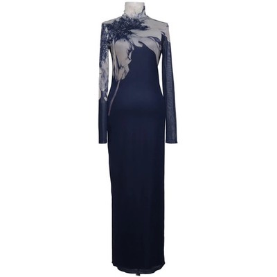 Commense, Maxikleid, Größe: M, Blau/Mehrfarbig, Elasthan/Polyester, Print #XQN
