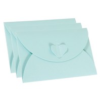 12Pack Geschenkkarten UmschläGe Herzform Spange Geschenk Kartenhalter Hellblau