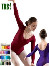 Damen Tanz Body Ballett Tanztrikot Turnanzug Langarm glänzend Made in Germany