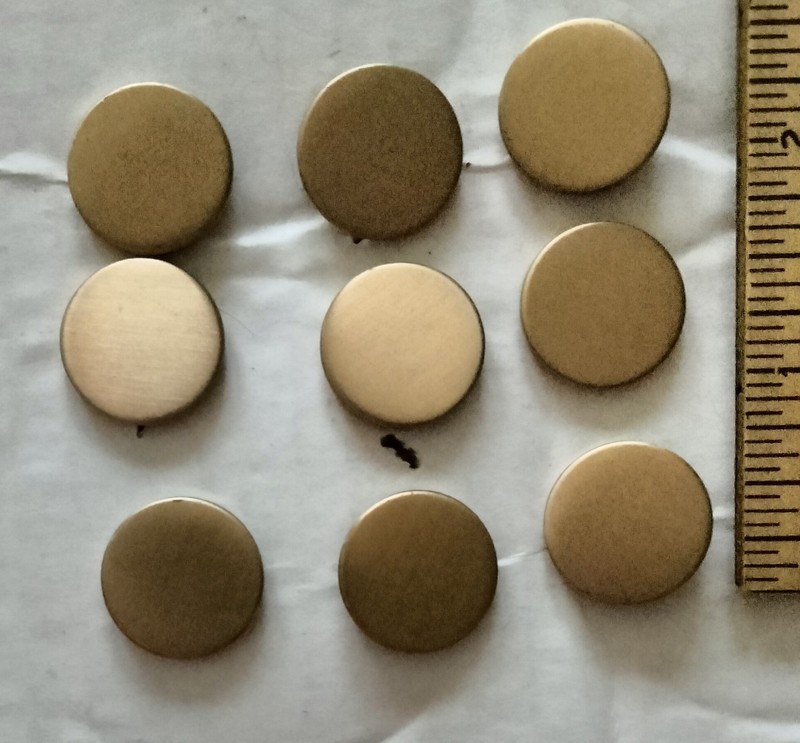 9 Vintage Gold Tone Metal Shank Buttons Satin Finish Sewing Coat Jacket Dress