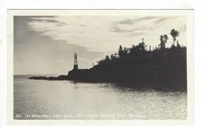 Postcard RPPC Blake Point Lighthouse Isle Royale National Park, Michigan