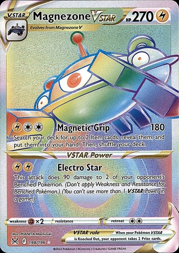 Magnezone VSTAR 198/196 Rainbow Rare Lost Origin Pokemon Holo Near Mint