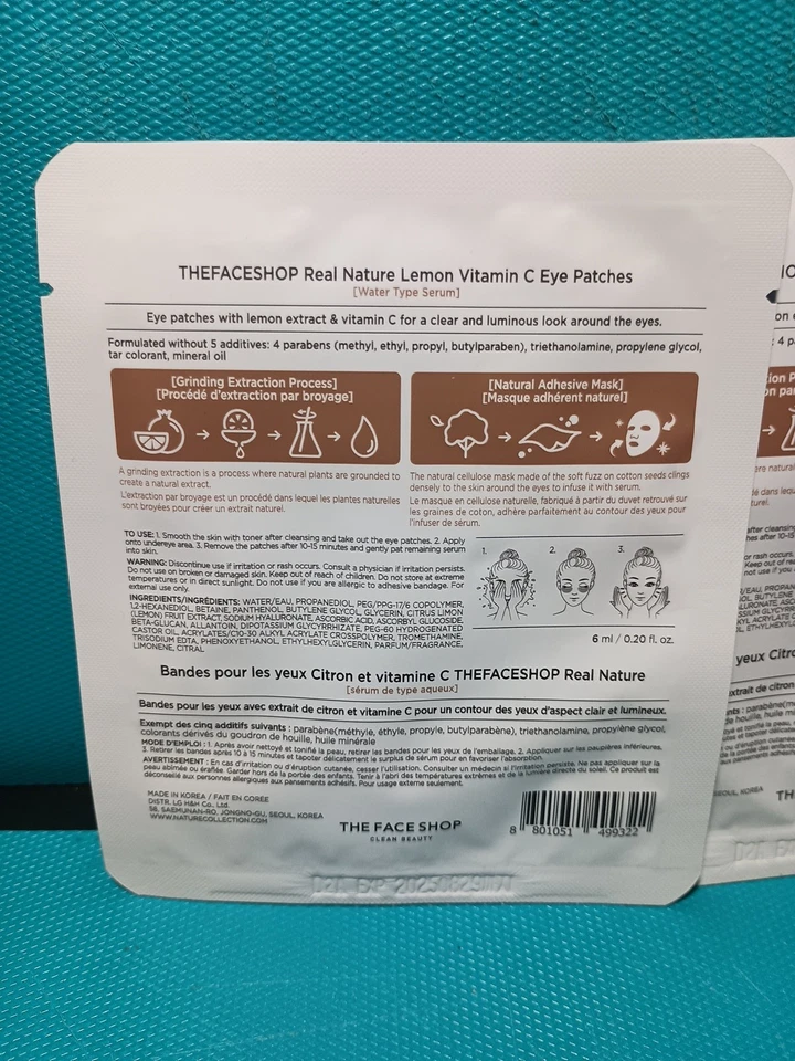 The Face shop Real Nature Lemon Vitamin C Eye Patches - Изображение 4 из 4
