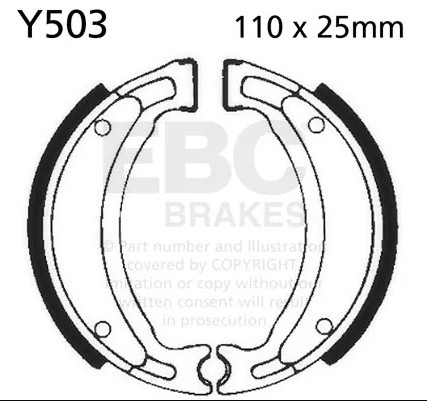 EBC Brake Shoes Y503 Rear - Fits YAMAHA YH 50 Why 1999-2009