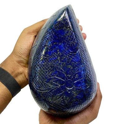 Zertifiziert 3.17 Kilo Natürlich Lapislazuli Schnitzerei Selten Riesig Museum Eu