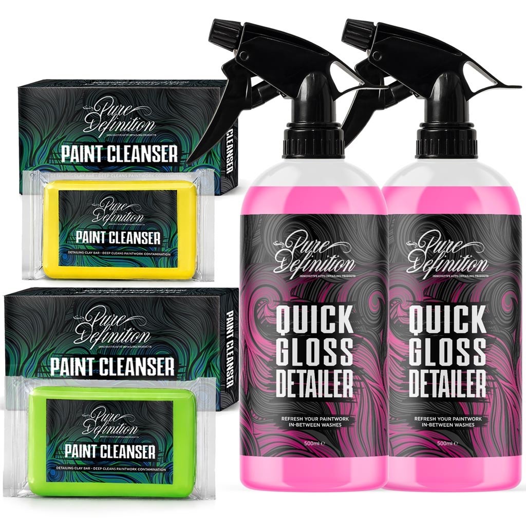 Car Clay Bar Kit Fine Medium Grade Detailing Claybar Lubricant Pure Definition