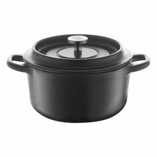 Berndes Eisenguss Runder Bräter mit Gussdeckel Multibräter Rund Schwarz Ø 10 cm