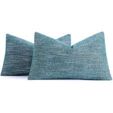 Spring Chenille Decorative Throw Pillow Covers 20" x 12" Pack of 2 Teal