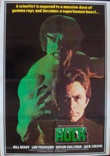 INCREDIBLE HULK Lebanese movie poster 27x39 LOU FERRIGNO BILL BIXBY 1978 NM